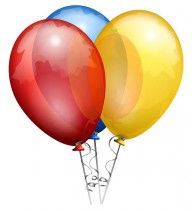 Three helium balloons
